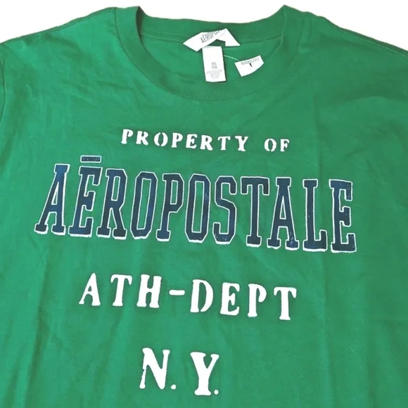 Aeropostale Athletic Graphic Tee XL Kelly Green Property Of ATH-Dept T-shirt Nwt - Picture 1 of 9